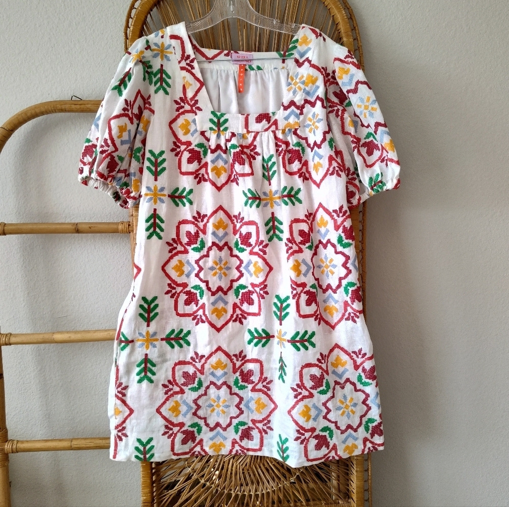 💞 NEVER A WALLFLOWER Embroidered Linen dress